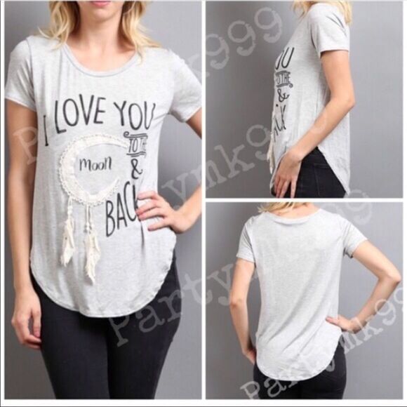 LOVE you to the moon & back April Spirit tribal heathered NEW - Picture 2 of 8